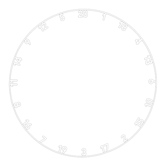 Abgebildet ist ein Zahlenring mit klassischem weißen Design. Das Produkt scheint für ein Dartboard oder ähnliches verwendet zu werden.