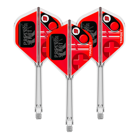 Target K-Flex Press Start No2 Standaard Flights Abbildung des Dartzubehörs 410587_Target_K-Flex_PressStart_No2_Standard_Flights_33mm_1Set. Das Bild repräsentiert eine Produktvariante mit mehreren Teilen.