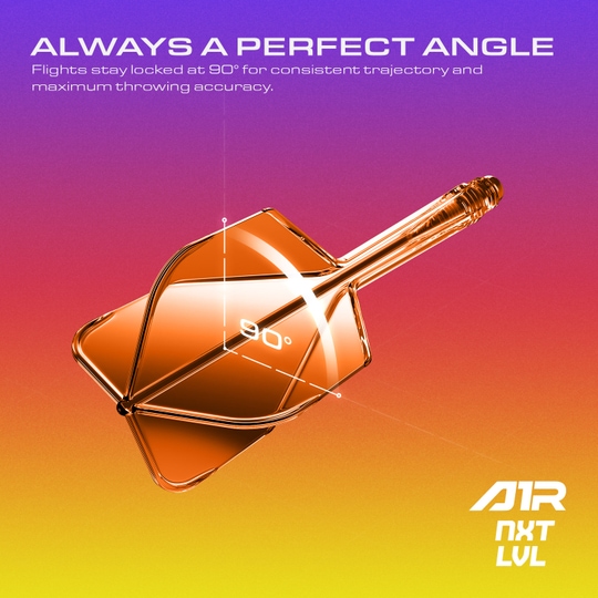 Auf dem Foto ist das GOAT A1R No6 Flight-Shaft-System in leuchtendem Neon Orange zu sehen. Das Produkt bietet eine hochwertige Ergänzung für Dartpfeile.