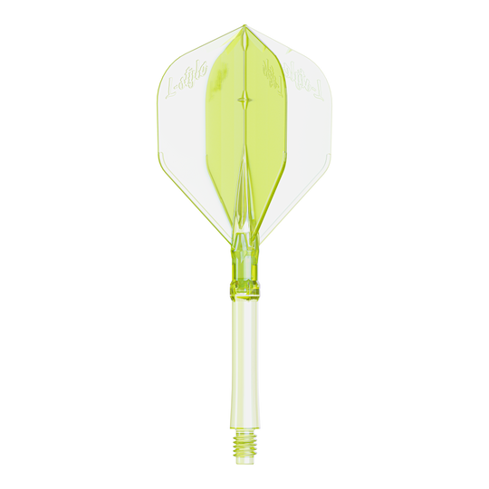 L-Style L-Systeem Flights - Neongeel Abgebildet ist ein Dartflight in Neon-Gelb, große Größe, für das L-Style L-System. Das Produkt ist speziell für Dartspieler entwickelt.