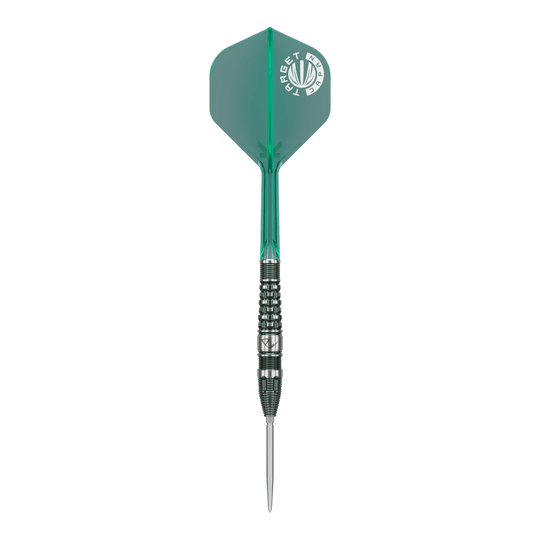 Abgebildet ist ein Target Japan Prime Series PW GEN 3 Swiss Point Steeldart mit 23g. Der Dartpfeil eignet sich für professionelle Spieler.