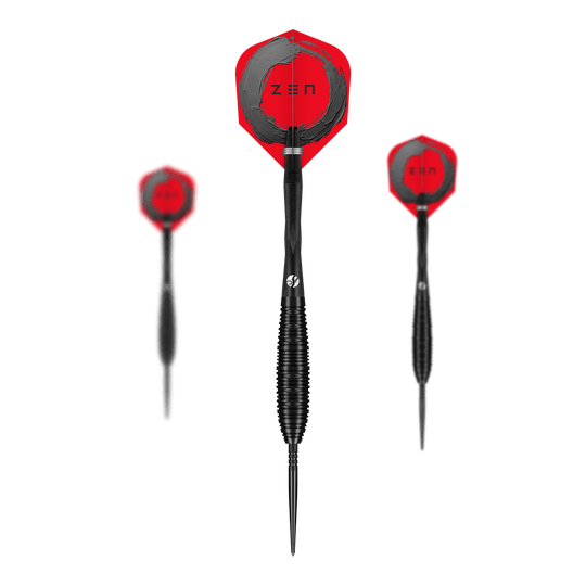 Schiet met ZEN Bomber Turbo Point stalen dartpijlen Gezeigt wird das Shot ZEN Bomber Turbo Point Steeldarts 1Set. Das Set eignet sich optimal für Einsteiger und Profis.