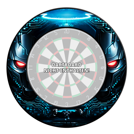 McDart Robotdartbordrand Zu sehen ist das McDart Roboter Dartboard Surround. Dieses Produkt dient als Schutz- und Designumrandung für Dartboards.