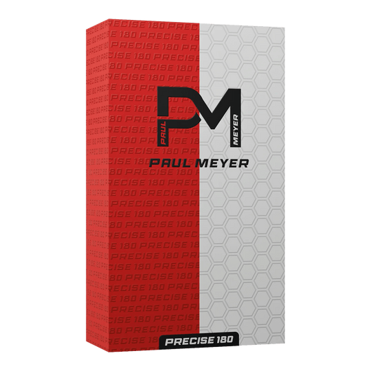 Precise 180 Paul Meyer Version 1 stalen dartpijlen Hier sind die Precise 180 Paul Meyer Version 1 Steeldarts zu sehen. Sie sind ideal für ambitionierte Dartsportler.