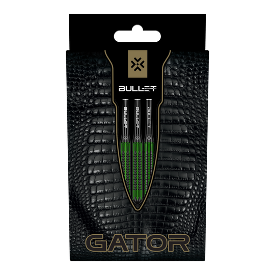 Bullet Gator Brass Steel Darts - 22g Abgebildet ist das Produkt Bullet Gator Brass Steeldarts - 22g. Diese Steeldarts sind speziell für Dartspieler entwickelt.