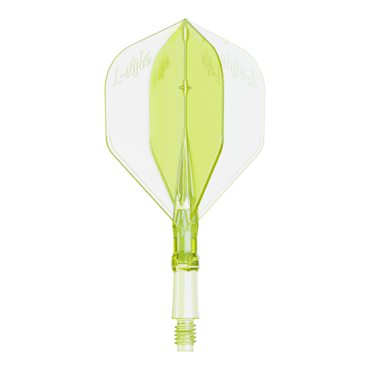 L-Style L-systeem verlichting - Neongeel Kleine Dart-Flights in auffälligem Neongelb, vermutlich für das L-System. Diese Flights bieten eine auffällige Farbalternative für Darts.
