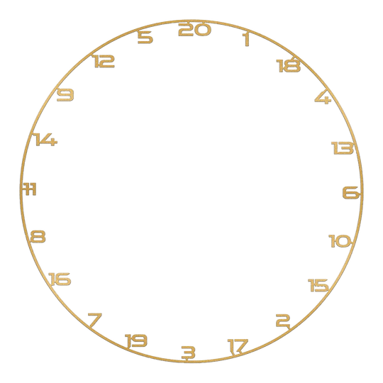 Zu sehen ist ein Dartboard Zahlenring in Gold. Das Produkt heißt 'BT1000160 Bullet Dartboard Zahlenring Gold 1'.