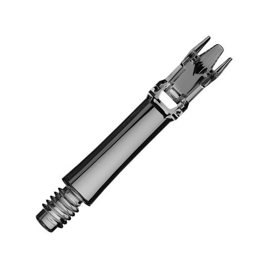 L-Style L-System vervangingsschachten - Transparant zwart Mehrere schwarze transparente Ersatzshafts sind zu sehen. Die Shafts liegen geordnet nebeneinander.