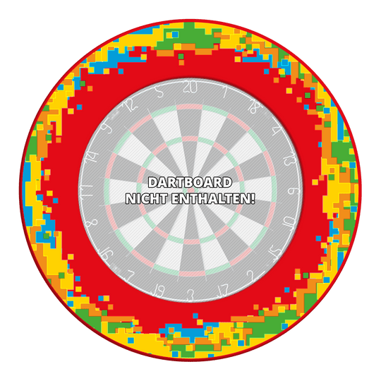 McDart Pixel Dartboard Surround Bild des Produkts mit dem Dateinamen MSF-H5_McDart_Pixel_Dartboard_Surround_Rot_3. Es ist auf einem weißen Hintergrund dargestellt.