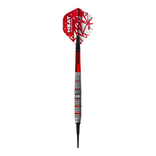 Abgebildet sind die Harrows Damon Heta Series 4 Softdarts. Diese Softdarts bieten eine gute Balance und Präzision.