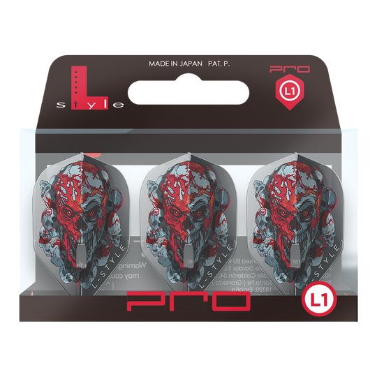 L-Style Ryan Searle Signature V4 Clear Black L1PRO Flights werden gezeigt. Die schwarzen Flights unterstreichen das moderne Design.