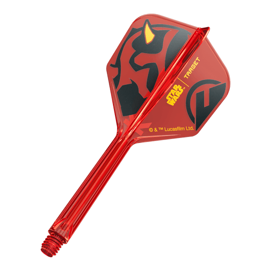 Target Star Wars K-Flex Darth Maul No6-vluchten Ein einzelner Dartflight mit dem Titel '410522_Target_StarWars_KFlex_DarthMaul_No6_Flights_Medium_33mm_1'. Das Bild zeigt ein Star Wars Motiv im Darth Maul Design in mittlerer Größe.