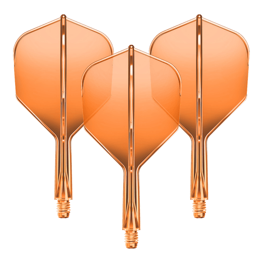 GOAT A1R No6 Flight Shaft System - Neon Oranje Gezeigt wird ein Flight-Shaft-System für Darts in Neonorange mit einer Länge von 19mm. Das Set gehört vermutlich zur GOAT A1R No6 Serie.