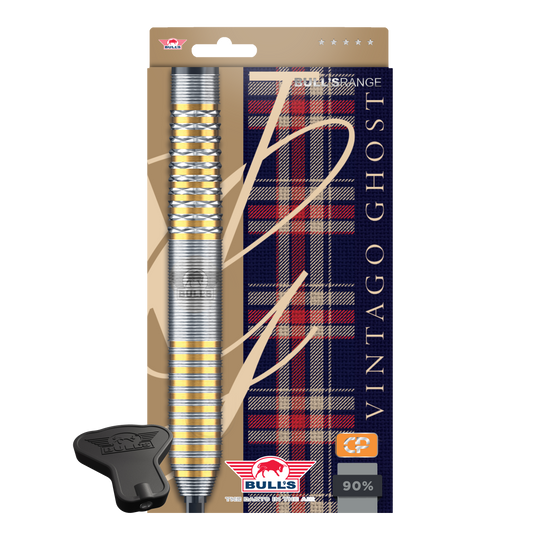Bulls NL Vintage Ghost Convertible Points Stalen Darts Zu sehen ist das Produkt Bulls NL Vintago Ghost Convertible Points Steeldarts. Die Darts zeichnen sich durch ihre Wandelbarkeit und Präzision aus.