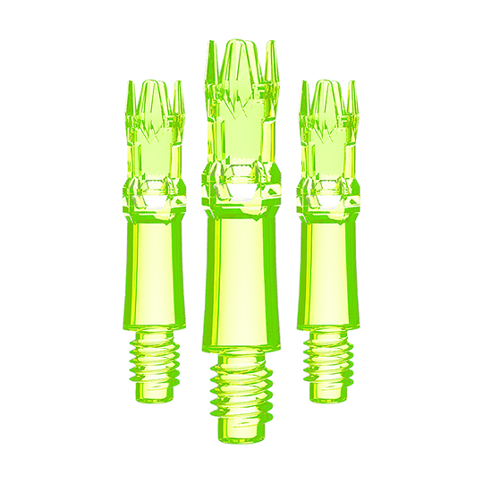 L-Style L-System vervangingsschachten - Neongeel Ein Set aus gelben leuchtenden Ersatzshafts ist zu sehen. Mehrere Shafts werden eng zusammen präsentiert.