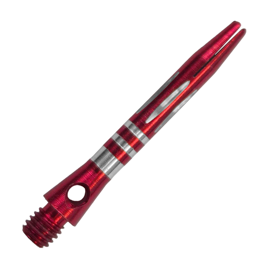 Diamantgeslepen aluminium schachten met ringen - Rood - 35 mm Hier ist der Ringed Diamond Cut Aluminium Shafts - Rot - 35 mm zu sehen. Der Aluminium-Schaft ist rot und mit Ringen versehen.