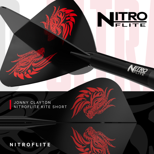 Red Dragon Jonny Clayton RD-ULTRA Switch Point stalen dartpijlen - 22 g Auf dem Bild sind die Red Dragon Jonny Clayton RD-ULTRA Switch Point Steeldarts mit 22 Gramm zu sehen. Die Darts werden aus einer anderen Perspektive dargestellt.