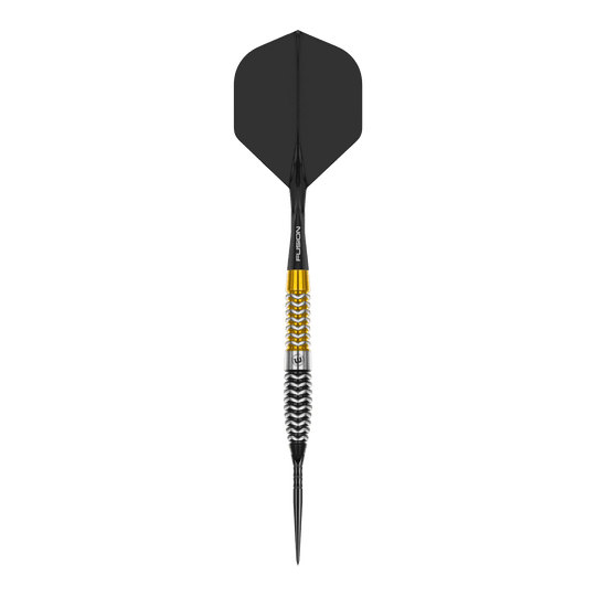 Dieses Bild stellt einen einzelnen Winmau Exion Torpedo Switch Point Steeldart dar. Der Fokus liegt auf einem Dartpfeil mit charakteristischem Design.