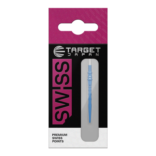 Target Japan Premium Swiss Point dartpunten - Blauw Zu sehen sind Target Japan Premium Swiss Point Dartspitzen in der Farbe Blau. Sie werden als Ersatzspitzen für Dartpfeile verwendet.