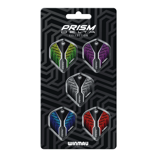 Winmau Prism Delta No2 Standaard Vluchtcollectie Zu sehen ist die Winmau Prism Delta No2 Standard Flight Collection. Diese Flights eignen sich bestens für präzise Dartspiele.