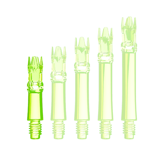 L-Style L-System vervangingsschachten - Neongeel Hier ist eine neongelbe Ersatzshaft abgebildet. Die Shaft wird von vorne gezeigt.