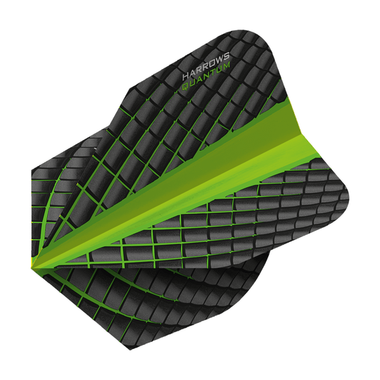 HR6800_Harrows_Quantum_Gr-n_No6_Flights_2 Harrows Quantum No6 Flights im modernen Stil sind sichtbar. Die Flights liegen dicht nebeneinander.