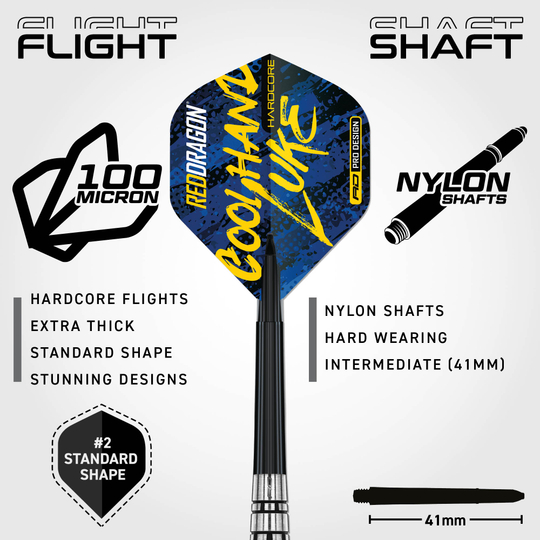 Red Dragon Luke Humphries messing stalen dartpijlen - 21 g