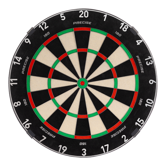 Precise 180 Endorphine Steel Dartbord met genummerde ring - Gunmetal Das Bild zeigt das Precise 180 Endorphine Steeldartboard mit Nummernring in Gunmetal. Es handelt sich um eine moderne Dartscheibe für Präzisionswürfe.