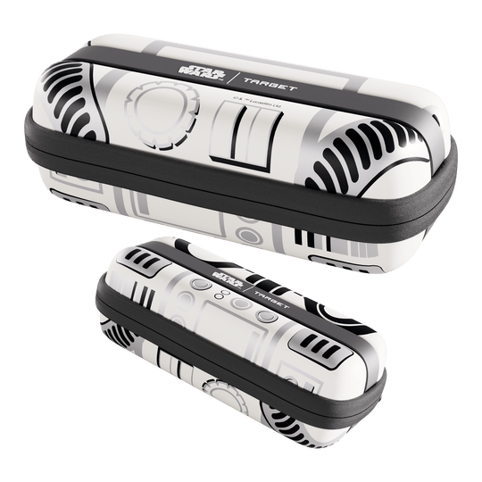 Das Bild zeigt das Target Star Wars Boa Dartcase mit Stormtrooper Motiv. Es ist eine speziell gestaltete Darttasche für Star Wars Fans.