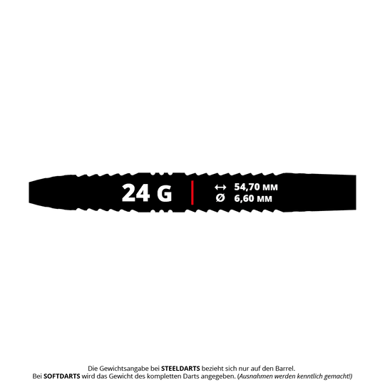 Bulls NL Lerena Rietbergen stalen darts - 24g Das Produkt Bulls NL Lerena Rietbergen Steeldarts - 24g ist zu sehen. Die Steeldarts erscheinen in einer Nahaufnahme.