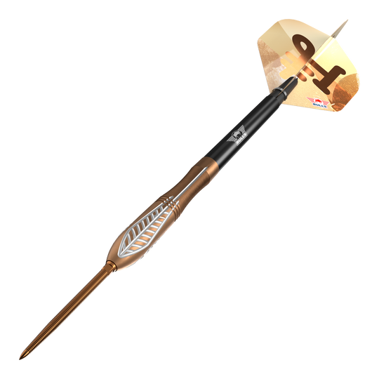 Bulls NL Bronzo Nova Convertible Point stalen dartpijlen Zu sehen ist Bulls NL Bronzo Nova Convertible Point Steeldarts. Das Set wird aus einer weiteren Perspektive gezeigt.
