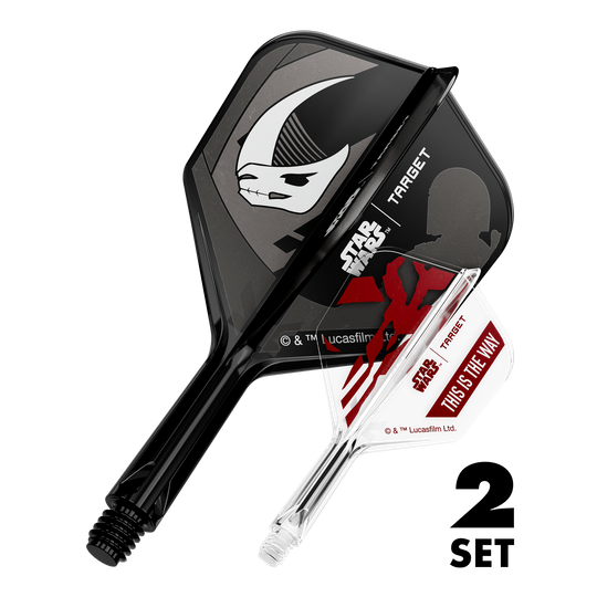 Target Star Wars K-Flex Set Mandalorian nr. 6 Flights Zwei Dart-Flügel-Sets mit Mandalorianer-Design, bekannt aus Star Wars. Die Flights sind 19 mm groß und für Dartpfeile geeignet.