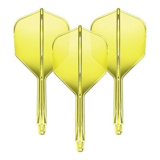 GOAT A1R No6 Flight Shaft System - Neongeel Das Bild zeigt das Flight-Shaft-System GOAT A1R No6 in Neon-Gelb mit einer Länge von 26mm. Es handelt sich um ein Set für Dartpfeile.
