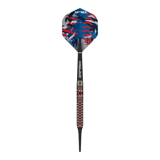 GOAT Curveball Soft Darts - 20 g Hier sieht man die 'GOAT Curveball Tungsten Softdarts - 20g'. Diese Softdarts bestehen aus robustem Tungsten und wiegen 20 Gramm.