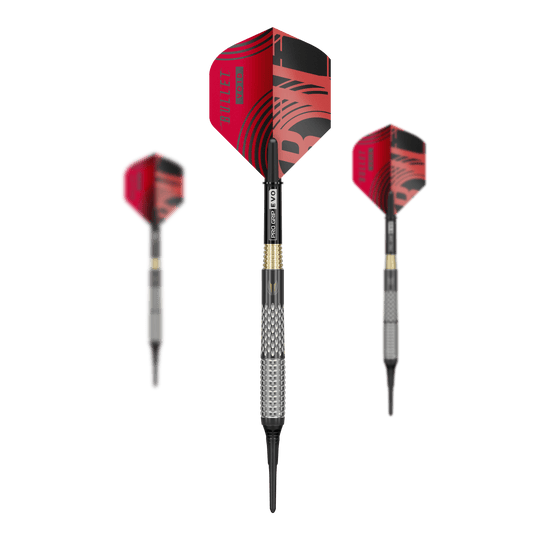 Target Stephen Bunting GEN5 Void Soft Darts - 18g Ein Set Target Stephen Bunting GEN5 Void Softdarts - 18g ist abgebildet. Auf dem Bild sieht man alle Bestandteile des Dartsets.