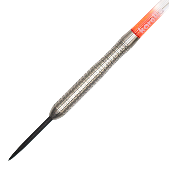 Karella Comic Line CL-2 stalen dartpijlen - 23 g Dieses Bild präsentiert die Karella Comic Line CL-2 Steeldarts mit 23g Gewicht. Ideal für alle, die Wert auf professionelle Steeldarts legen.