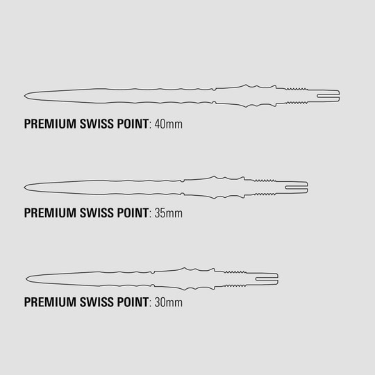 Target Japan Premium Swiss Point Dart Tips - Zilver Die Abbildung zeigt die Target Japan Premium Swiss Point Dartspitzen in Silber. Die Spitzen sind speziell für professionelle Dartspiele hergestellt.