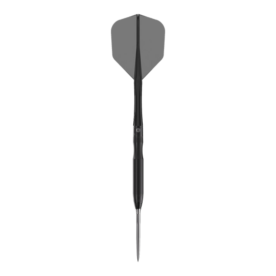 Hier ist der Caliburn Chord C1 Steeldart mit 21,5g zu sehen. Der Dartpfeil ist aus der Nähe fotografiert.