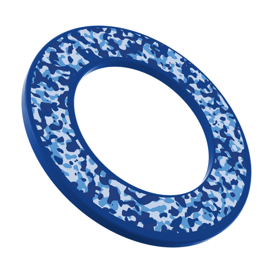 Bild des DBS-CAMO6 McDart Camo Dartboard Surround in Marine-Blau. Das Produkt bietet Schutz für Dartboards und deren Umgebung.