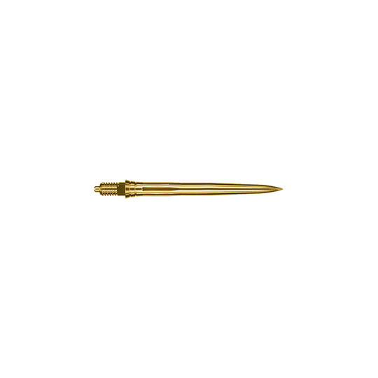 Caliburn EZ-EVO dartpunten - Glad - Goud Abgebildet sind goldene Dartspitzen mit einer Länge von 28mm. Sie gehören wahrscheinlich zur Serie Caliburn EZ-EVO Smooth.