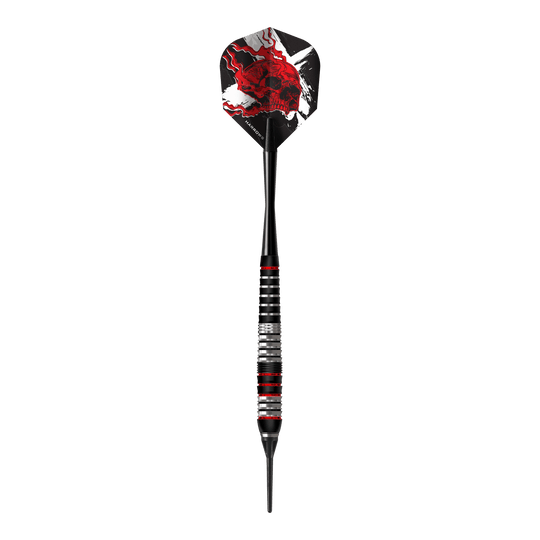 Abgebildet sind die Harrows Heavy Metal Ryan Searle Brass Softdarts. Diese Softdarts zeichnen sich durch ihre schwere Bauweise und hochwertige Verarbeitung aus.