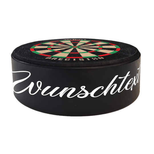 McDart Precision Mini Dartbord met aangepaste tekst Abgebildet ist ein Produkt mit dem Dateinamen 765_McDart_Mini_Precision_Dartboard_Darthalter_2_WeatherSunday. Es handelt sich wahrscheinlich um ein Dartboard oder Zubehör.