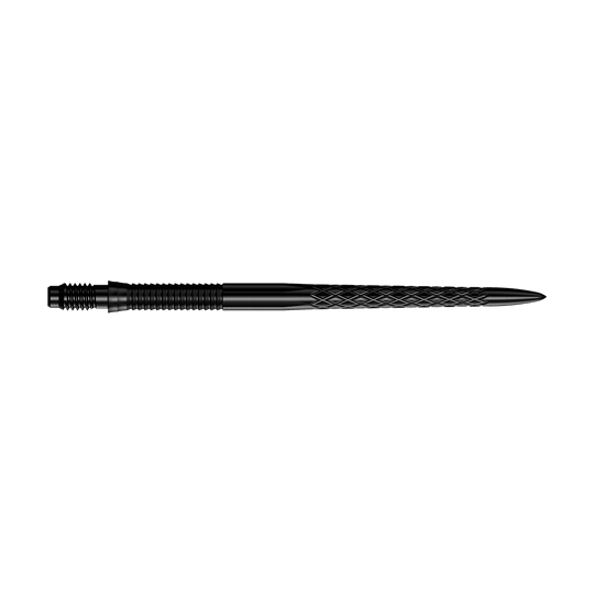 Zu sehen sind schwarze Dartspitzen mit einer Länge von 40mm. Diese Dartspitzen eignen sich für Darts.