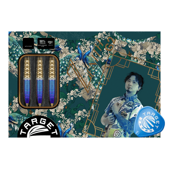 Gezeigt wird das Produkt Target Japan Prime Series Zenith GEN2 Swiss Point Steeldarts - 23g. Es handelt sich um hochwertige Steeldarts für das Dartspiel.