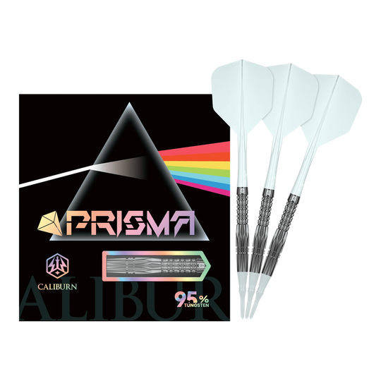 Caliburn Prisma P1 softdarts - 19 g Das Bild zeigt den vollständigen Caliburn Prisma P1 Softdart mit 19g. Dieses Produkt eignet sich ideal für Softdartspieler.