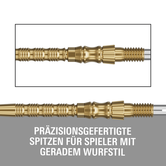 Target Signature Swiss Point TRB stalen dartpunten - goud Gezeigt werden Target Signature Swiss Point TRB Steeldartspitzen - Gold. Diese Dartspitzen haben eine goldene Farbe und sind für Steeldarts gedacht.