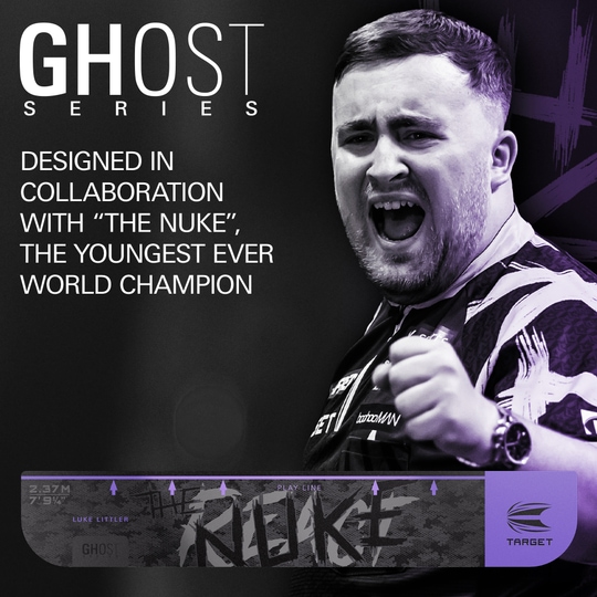 Target Throw Line Ghost-Series Luke Littler werplijn Zu sehen ist die Target Throw Line Ghost-Series Luke Littler Abwurflinie. Diese Abwurflinie dient als Markierung für präzises Dartspiel.