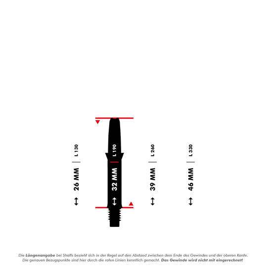 L-L-Style-Shaft Carbon Silent Straight - Helder Dargestellt ist ein L-Style Carbon Silent Straight Dart-Schaft ohne Kappen in 32mm Länge. Das Produkt ist deutlich sichtbar auf weißem Hintergrund.