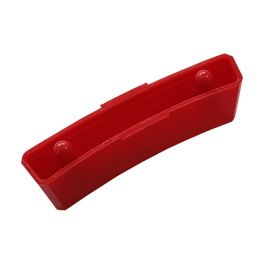 GRN0153_Granboard_132_Ersatzfelder_Double_Rot_3 Das Bild zeigt ein rotes Ersatzfeld für das Granboard 132. Es ist rechteckig mit zwei kleinen runden Erhebungen an den Enden.
