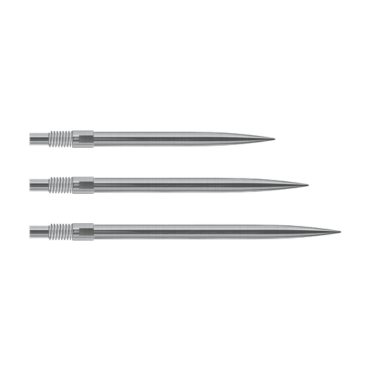 Harrows Quick Point Dartpunten - Zilver Das Bild zeigt silberne Harrows Quick Point Dartspitzen. Sie sind für Dartspieler zum einfachen Wechsel der Spitzen gedacht.
